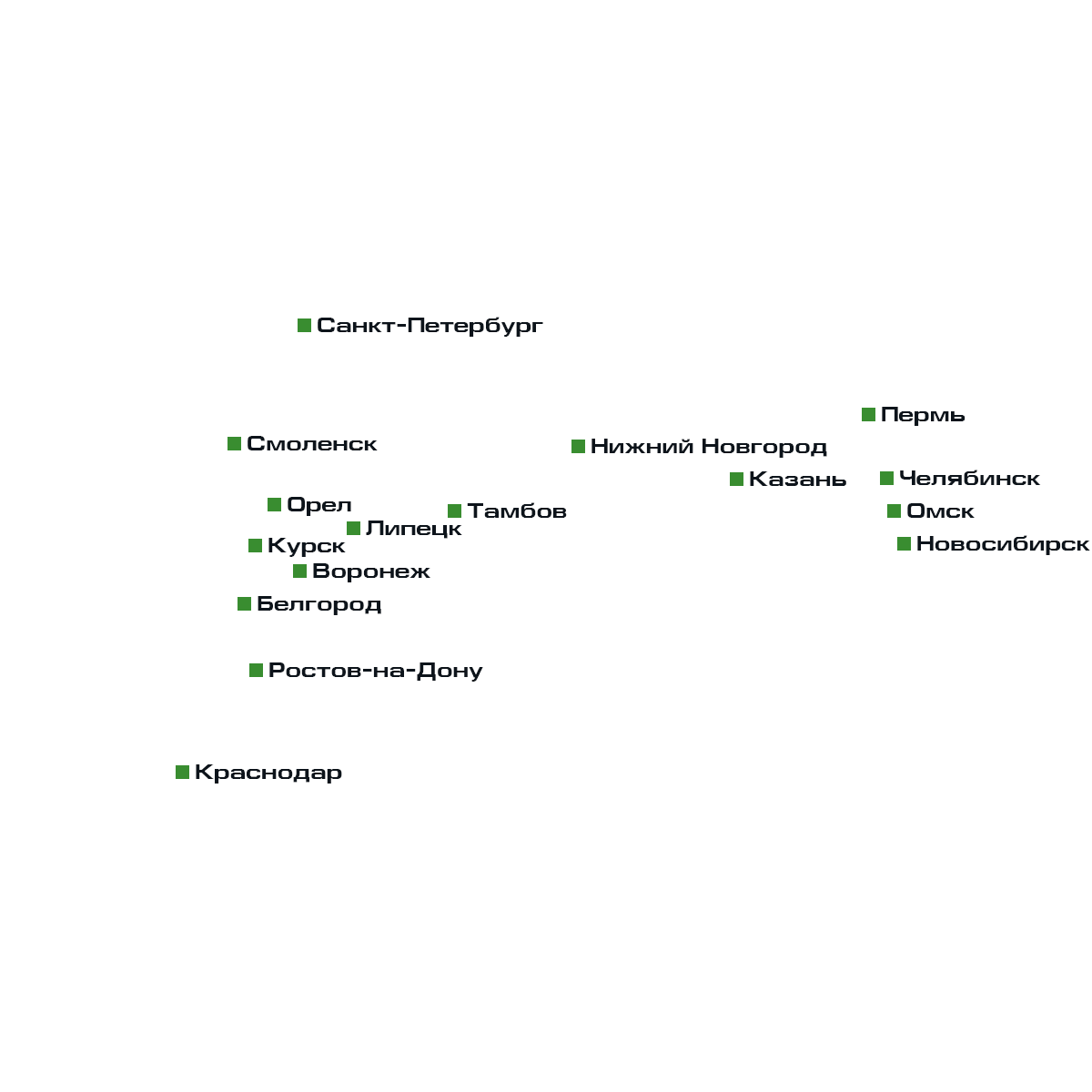Карта представительств РТ-инструмент